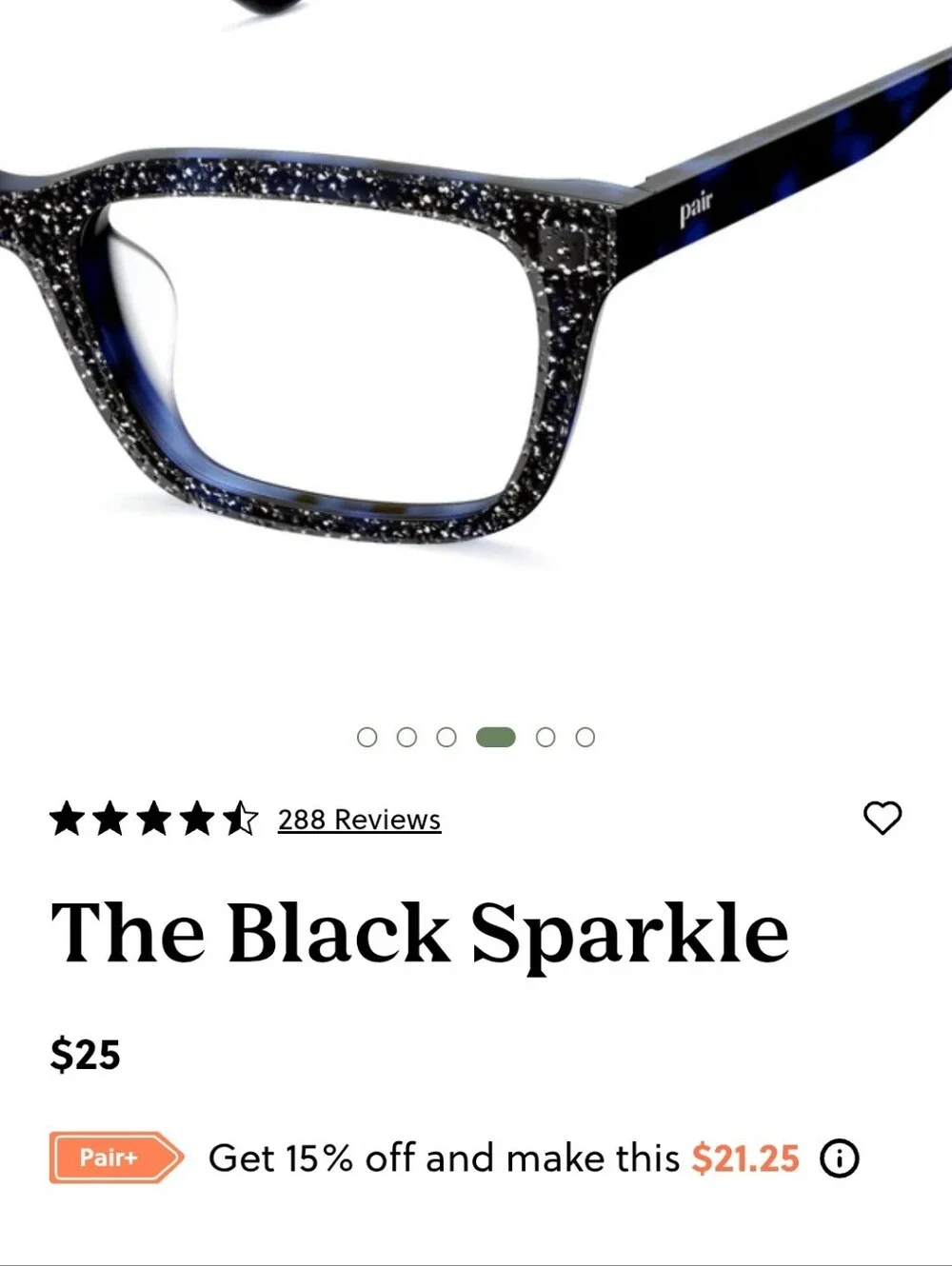 Black Sparkle Reading Glasses Cover- Black -